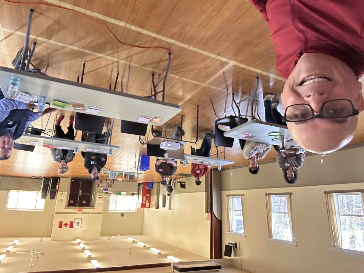 Paul Meyers training contractors at a community hall in Ontario