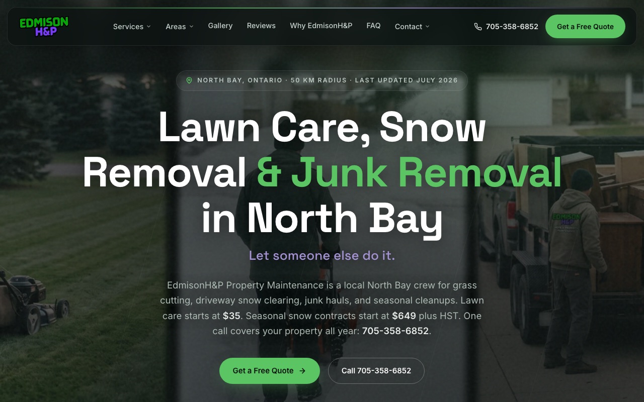 Edmison Property Maintenance website screenshot