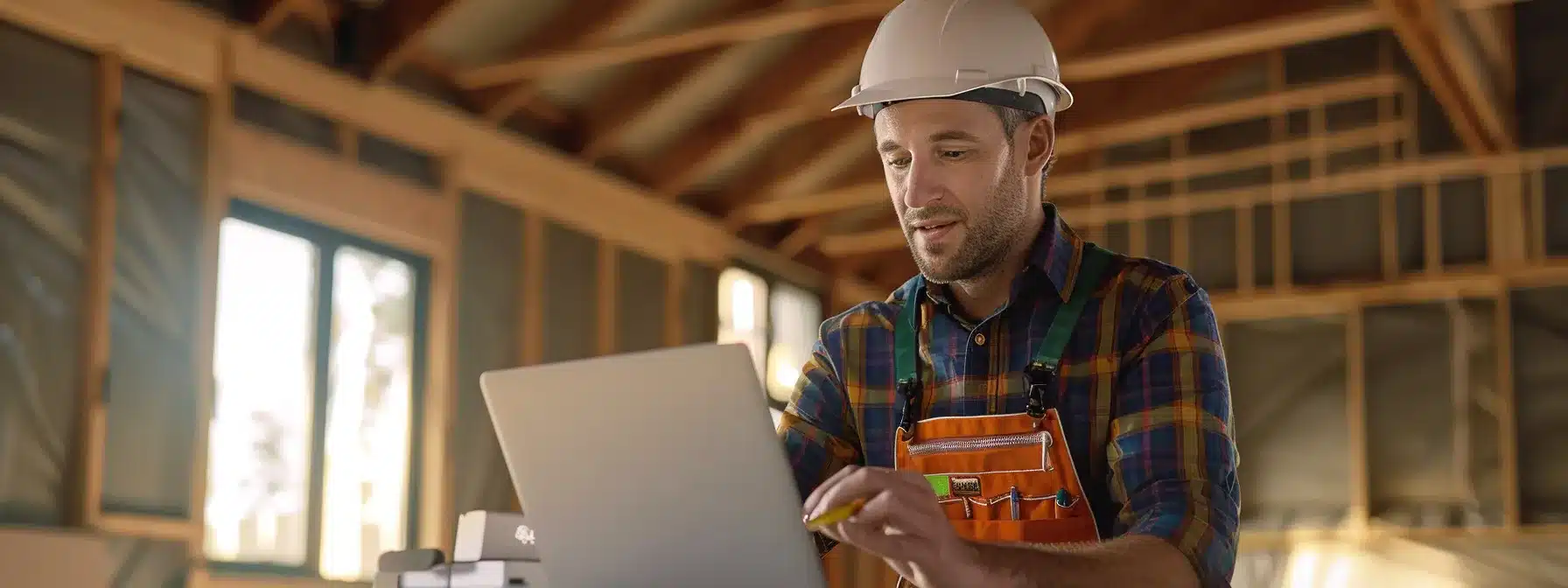 a contractor updating their google my business listing on a laptop.