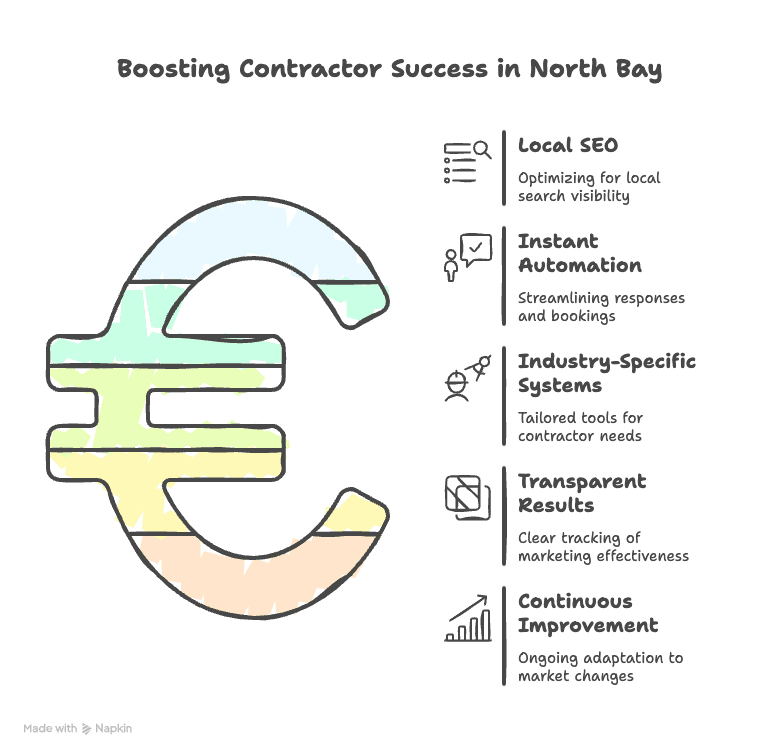 How can North Bay contractors use the Contractor Marketing Engine to get more job bookings each month?​